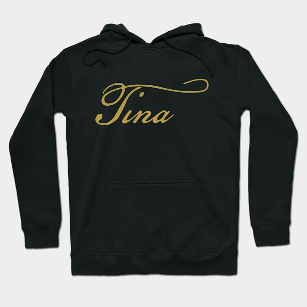 Tina Gold Script Hoodie by ellenhenryart